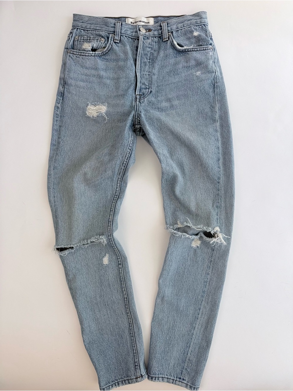 Reformation Mid Rise Skinny Jeans in Savu Wash Size 27